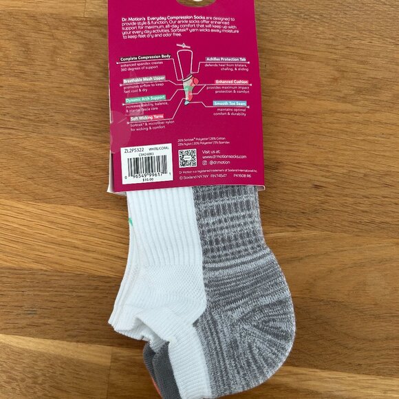 Womens Dr. Motion 2pk. Turtle Low Cut Compression Socks - Picture 2 of 3